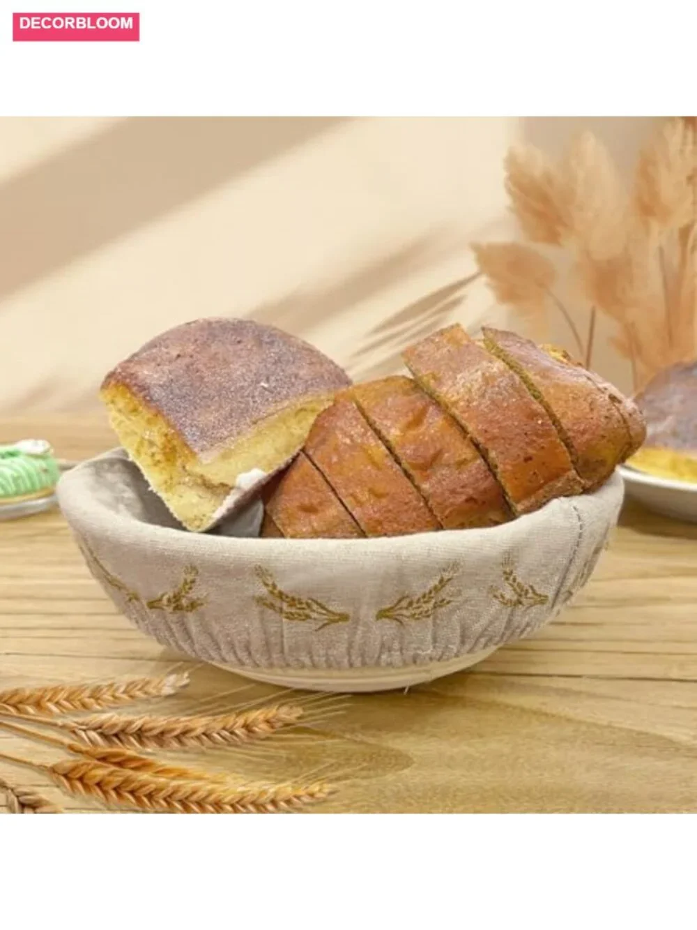 6-Piece Bread Proofing Basket Cloth Liner Set, Linen Cotton, Reusable Banneton